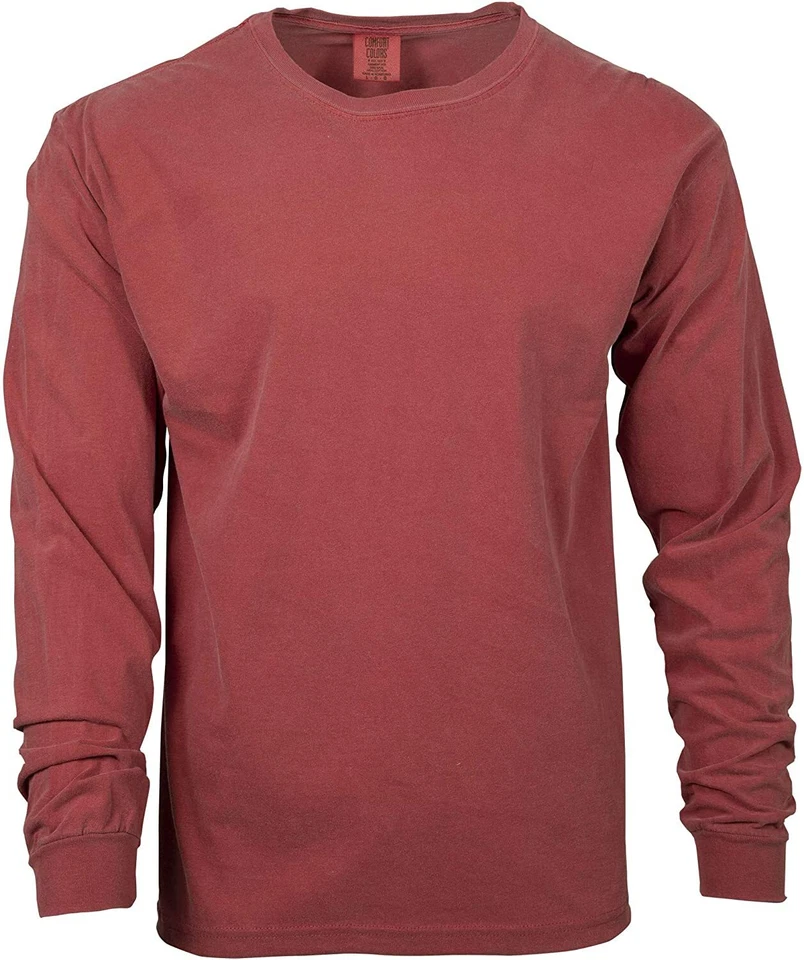 Комфорт цвета мужской взрослых длинным рукавом футболка, стиль 6014 - Изображение 1 из 2
