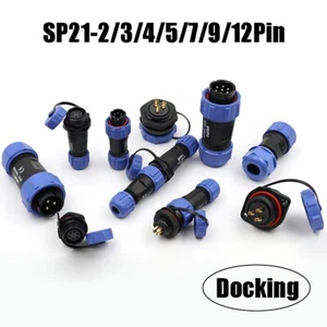 SP21 2-12Pin Waterproof IP68 Docking Mount Aviation Plugs Socket Cable Connector - Picture 1 of 28