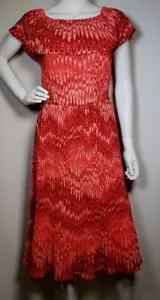 Vestido para mujer Michael Kors rojo rosa tinte look sin mangas plisados con volantes mediano - Imagen 1 de 12