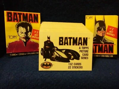 1989 TOPPS Batman фильм серии 1 базовый набор (132) и 2 обертка DC COMICS - Изображение 1 из 4