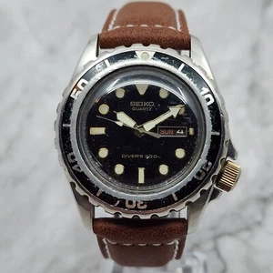 Vintage Seiko Quartz Diver's 200 Mens Watch 7N36-6A29 - RARE New Battery & Strap - Picture 1 of 7