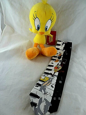 Warner Brothers Looney Tunes Neck Tie Piano Keyboard + Tweety Plush by Funko - Image 1 of 4