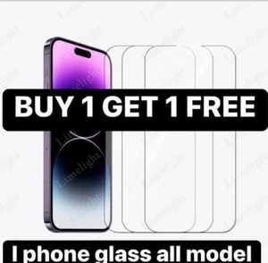 APPLE IPHONE Tempered Glas Screen Protector For14,13,12,11 ProMax MiniXR X XSMAX - Picture 1 of 2