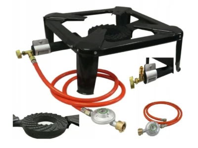 Gaskocher Hockerkocher Campingkocher Gasbrenner Wok 7,5kW Schlauch Druckminderer - Bild 1 von 4