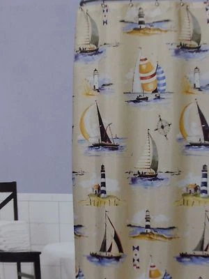 Cortina de ducha de tela Saturday Knight LTD Regatta 70" x 72" nueva en paquete Foto 1 de 4