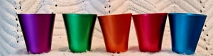 Vasos de chupito retro vintage de metal X 5 de aluminio? MCM Rojo Naranja Azul  - Imagen 1 de 3