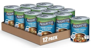 (12 Pack) Progresso Reduced Sodium Savory Chicken & Wild Rice Soup, 19 Ounce - Picture 1 of 6