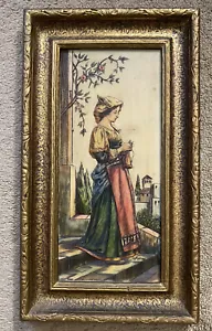Vintage Artini 4-D Twin Etched Hand Engraving Framed 17" x 10" - Picture 1 of 6
