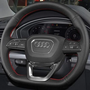 Custom Car Steering Wheel Cover Genuine Leather For Audi Q5 SQ5 2017-2019 Q7 SQ7 - Bild 1 von 6