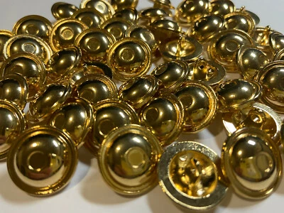 BEST Quality Italian Dome Shape Gold Metal Button 15mm 20mm 25mm Shank Base - Image 1 of 3