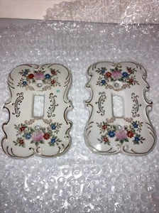 Original ARNART Creation VTG Japan porcelain Light Switch Plate Cover 7310 Set 2 - Picture 1 of 11