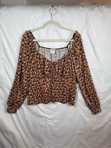 Arula Floral Boho Peasant Shirt 3X Off-the-Shoulder Top NWT - Picture 1 of 7