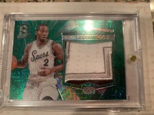 2015-16 Spectra Kawhi Leonard  Game Worn Jersey Patch Green Spurs 3/5 Raptors