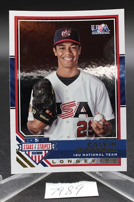 2017 Panini Stars and Stripes Longevity Calvin Mitchell USA #44 - Image 1 of 2