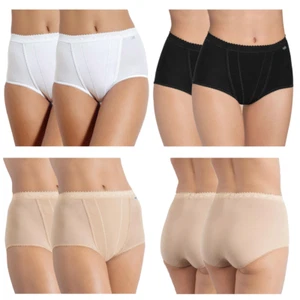 Sloggi Control Maxi Briefs Full Cotton Briefs With Light Control Panel - 2 Pack - Picture 1 of 10