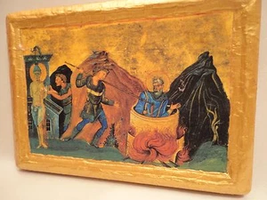 Martirio San Kyriakos Cyriacus ΑΓ ΚΥΡΙΑΚOΣ Icono griego ortodoxo en madera de álamo - Imagen 1 de 9