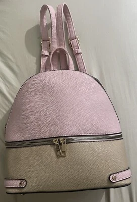 Women’s Bag Pink/Beige Rucksack Leder Mochila Bolso De Cuero De Viaje Mujer - Image 1 of 4
