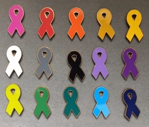 Awareness Ribbon Lapel Pin Cancer Support USA MADE - Picture 1 of 2