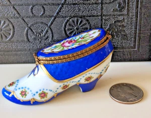 Seltene Limoges Porzellan Schuh Schmuckschatulle in Top Zustand - Bild 1 von 24