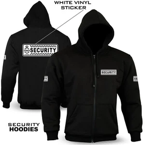 Security Hoodie Doorman Bouncer Guard Hooded White Vinyl Sticker - Picture 1 of 1