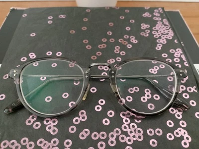 Barton Perreira Getty Brown Gray Silver Oval Eyeglass Frame. - Image 1 of 4