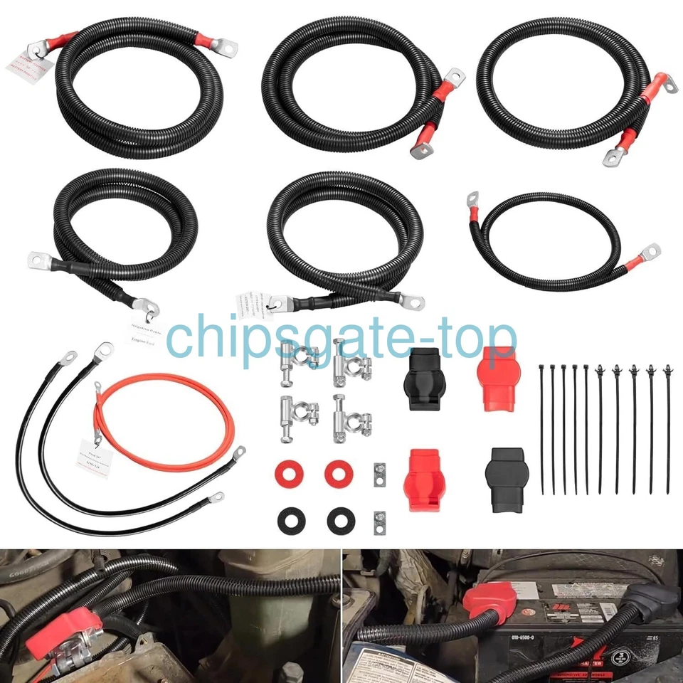 For 1999-2003 Ford Superduty F250/F350/Excursion 7.3L Diesel Battery Cables Kit - Image 1 of 4