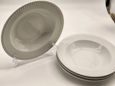 JC PENNEY Home Collection 9” Soup Bowls 'Beaded'- Set Of 4 - Image 1 of 4