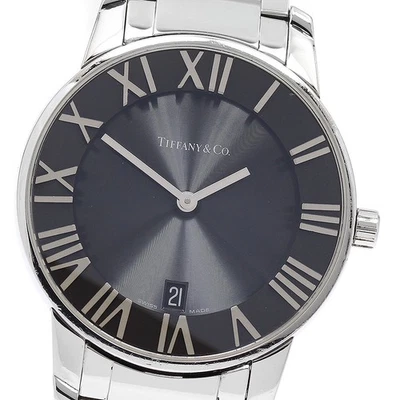 TIFFANY & Co. Кварцевые мужские часы Atlas Dome Z1800.11.10A10A00A дата черный циферблат_896298 - Изображение 1 из 4