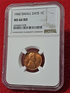 Picker's Delight 1960 Small Date Lincoln Memorial Penny  NGC MS 66 RD     #T5999 - Picture 1 of 2