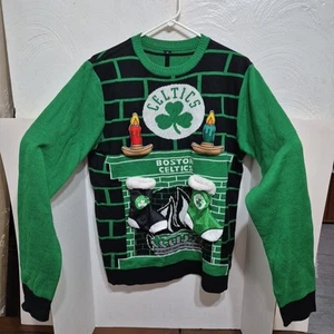 Maglione natalizio NBA verde Boston Celtics Medium M Foco Candle calza brutta - Foto 1 di 21