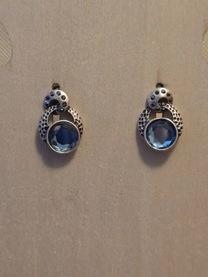 Brincos redondos de pedra azul claro Lia Sophia Kiam Collection Calliegh - Imagem 1 de 4