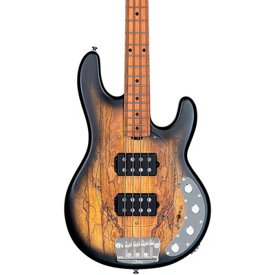 Sterling StingRay Ray34HH Spalted Maple Top MP FB Bass Guitar Burst 197861340 RF - Image 1 of 4