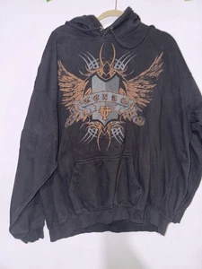Sudadera con Capucha Negra Muy Rara Champs Texas Longhorns Y2K Tribal Wings Talla 2XL Grunge - Imagen 1 de 8
