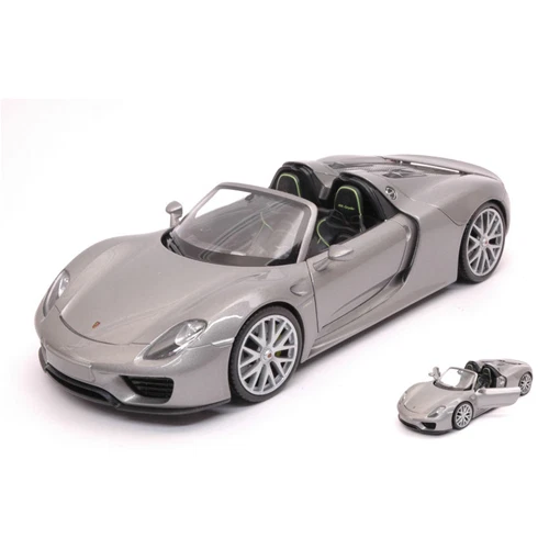 PORSCHE 918 SPYDER 2013 SILVER 1:24 Welly Auto Stradali Modellino Nuovo - Immagine 1 di 1