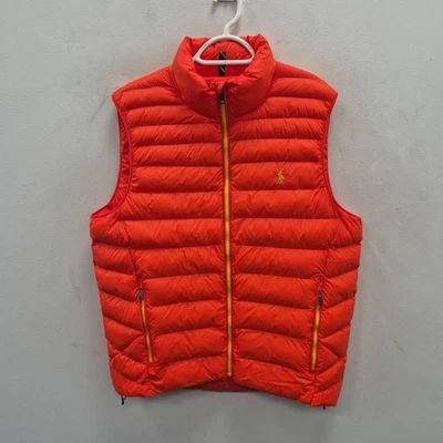 Ralph Lauren Polo Packable Primaloft Insulated Orange Puffer Vest Gilet Medium - Image 1 of 4