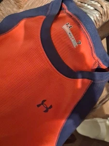 Red & Navy Under Armour Boys Long Sleeve Size 7, Very Nice - Picture 1 of 4