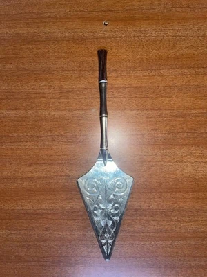 Servidor de bolo prata bambu Brama Inglaterra - Imagem 1 de 3