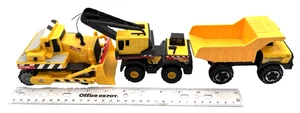 Tonka 3 Construction Vehicles Bulldozer Crane Dump Truck approx 5" - Picture 1 of 5
