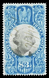 Scott R125 1871 $3,00 segunda emisión ingresos usado Fine Cat $75 - Imagen 1 de 1