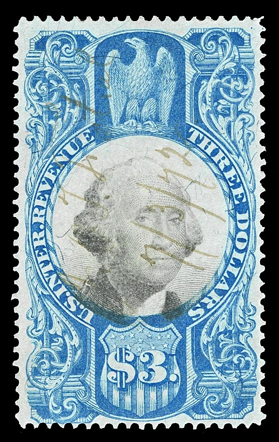 Scott R125 1871 $3.00 Second Issue Revenue Used Fine Cat $75 - Image 1 of 1