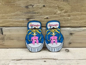 Vintage Pair Of  “BoDangles” Shoelace Charms Pink Kissing Children - Picture 1 of 2