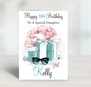 Personalised Birthday Card Tiffany Co Ladies Girls Daughter Sister Wife Friend - Picture 1 of 3