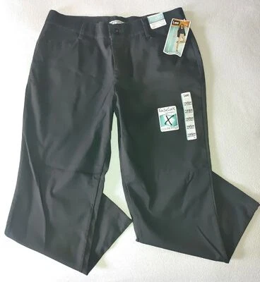 Lee Fit Innovations Women's 16 Short Black Pants Chinos Flat Front Slimming NEW - Image 1 of 4