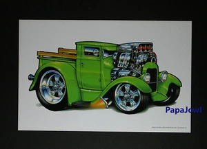 Muscle Machines Print Art Poster 1929 Model A Pickup Rohan Day 11" by 17" - Picture 1 of 1