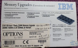 Options by IBM 01K1139 Non-Parity DIMM 256MB 100MHz 3.3V - Picture 1 of 3