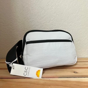 C&C California black and white crossbody bumbag / fanny pack, brand new w tags - Picture 1 of 4
