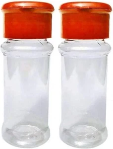 2Pcs Small Plastic Clear Salt Pepper Shaker Seasoning Jar Vinegar Cruet Bottl... - Picture 1 of 7