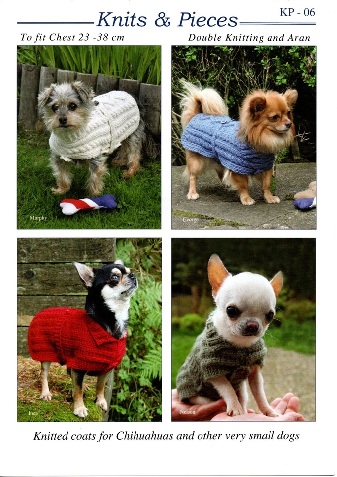 KP06 Sweaters for Chihuahuas and Other Very Small Dogs Dog Coat Knitting Pattern