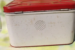 Vintage National Can Corp. Metal Bread Box, Geraniums FREE SHIP! - Picture 1 of 12