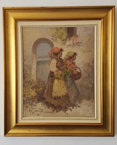 "FINA PINTURA AL ÓLEO ORIGINAL 19 3/4 x 15 3/4" - Imagen 1 de 3